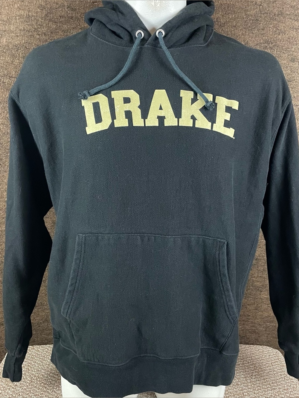 Vtg Drake University Champion Reverse Weave Sweatshirt Men’s 2XL Black R1